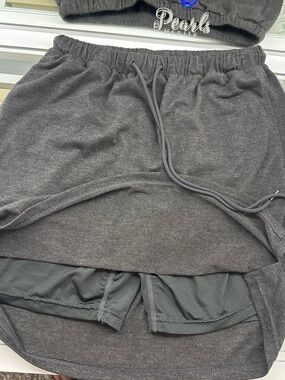 Women's Charcoal Gray Athletic Shorts with Inner Liner